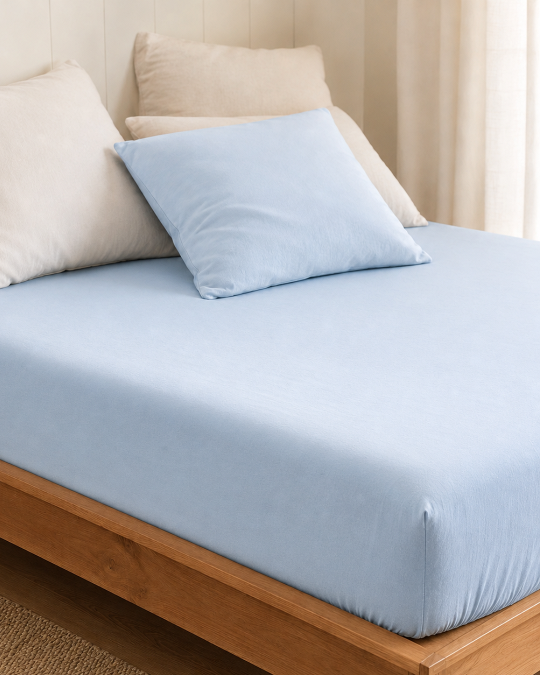 Waterproof Fitted Sheet - Baby Blue