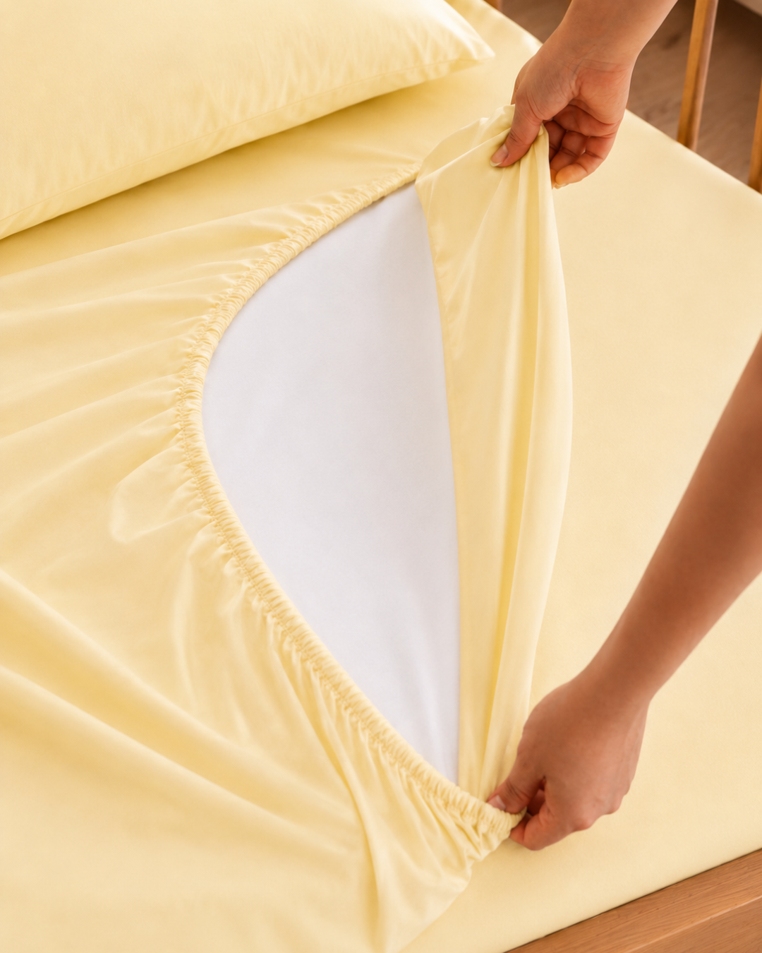 Waterproof Fitted Sheet - Butter Yellow