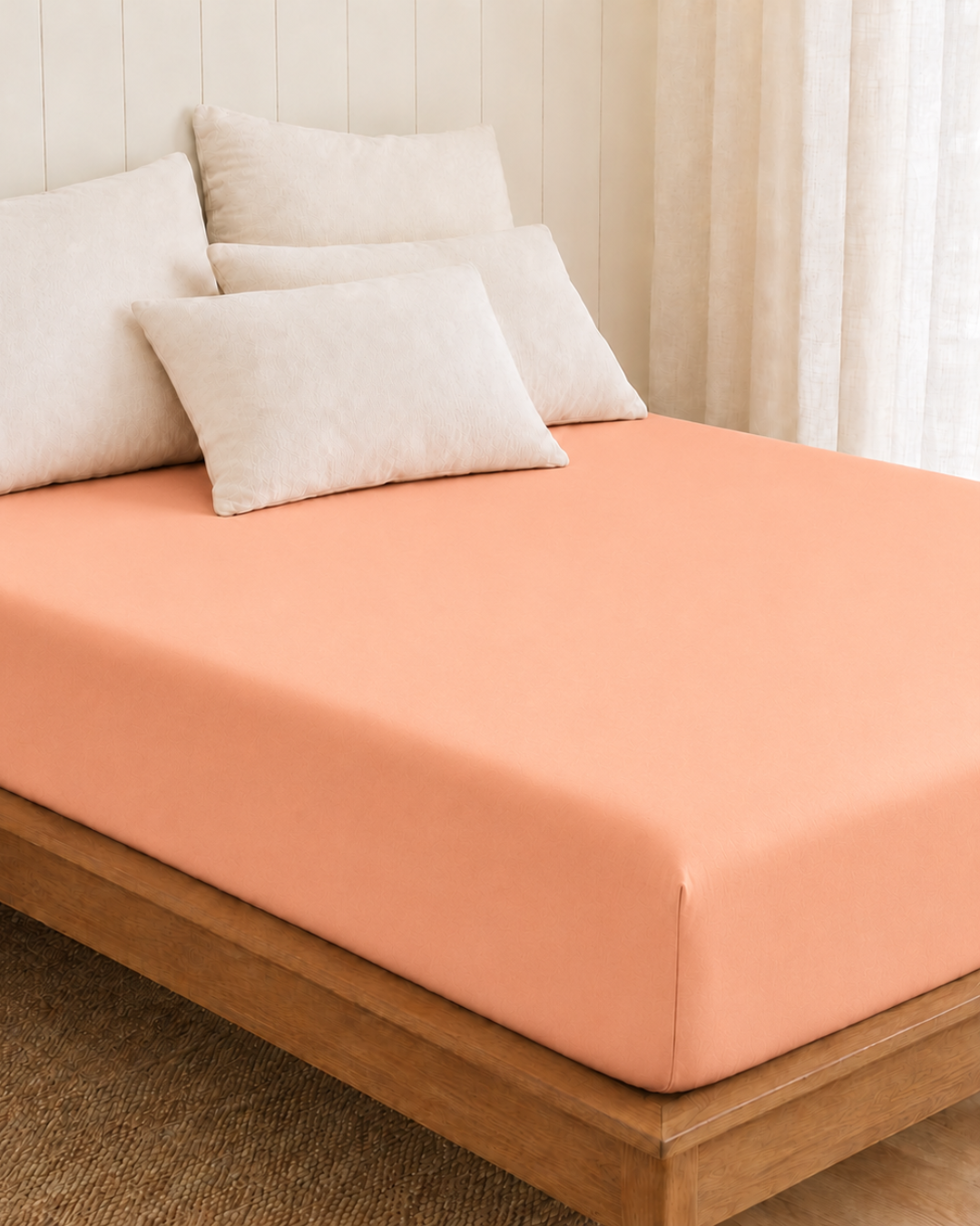 Waterproof Fitted Sheet - Peach