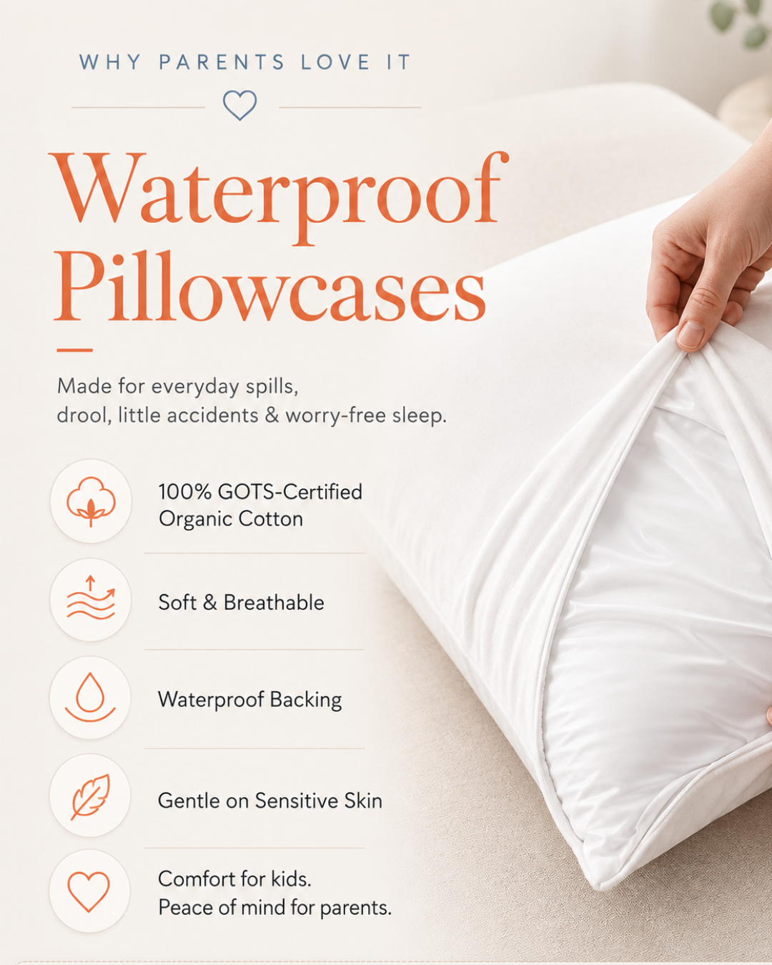 Waterproof Pillowcase - Bubblegum Pink