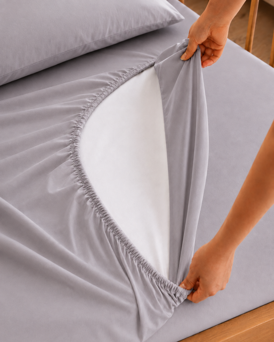 Waterproof Fitted Sheet - Grey