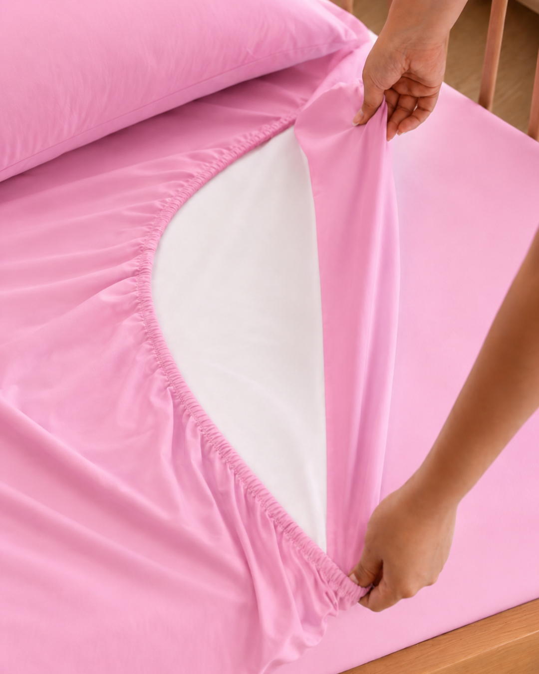 Waterproof Fitted Sheet - Bubblegum Pink