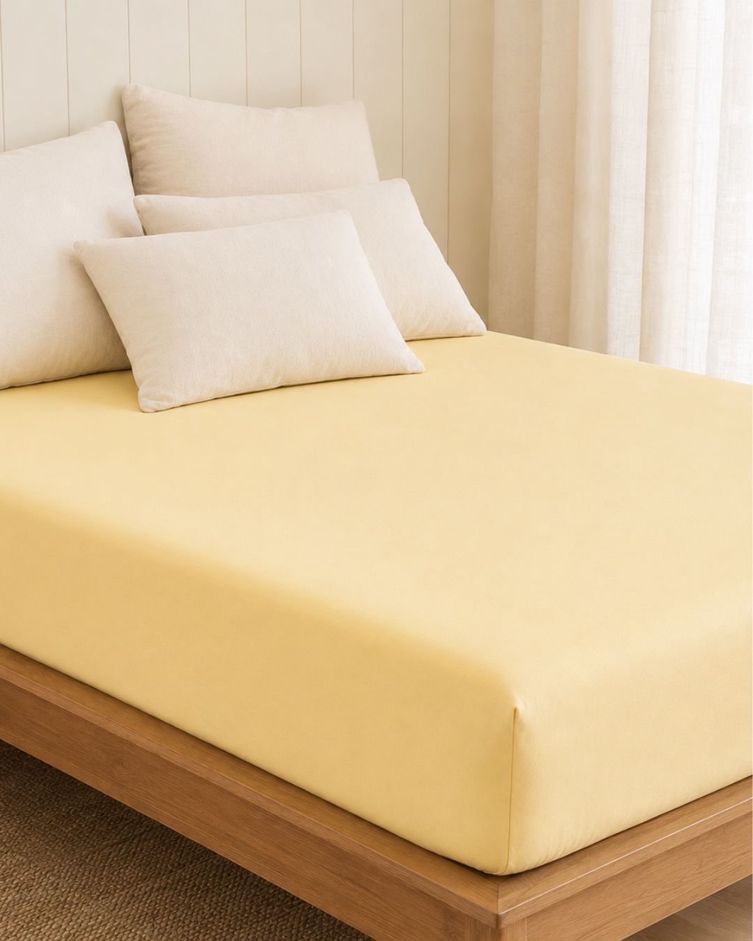 Waterproof Fitted Sheet - Butter Yellow